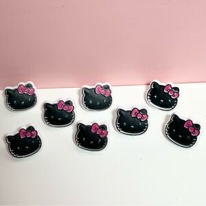 Y2K 2000s mcbling pink and black hello kitty Sanrio rings